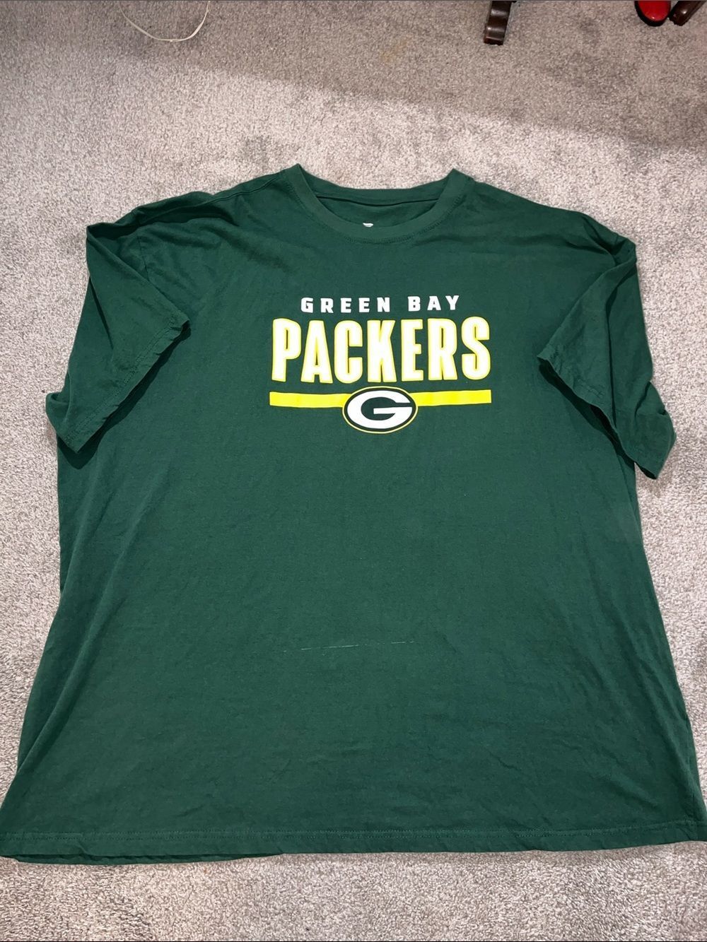 New Mens NFL BIG Man Green Bay Packers Cotton Oversize T shirt 4XL w/defect